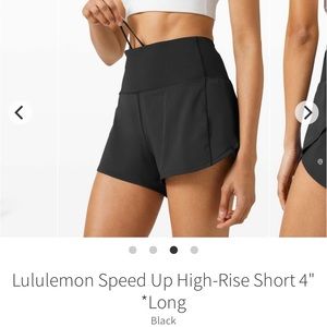 Lululemon black speed up shorts
